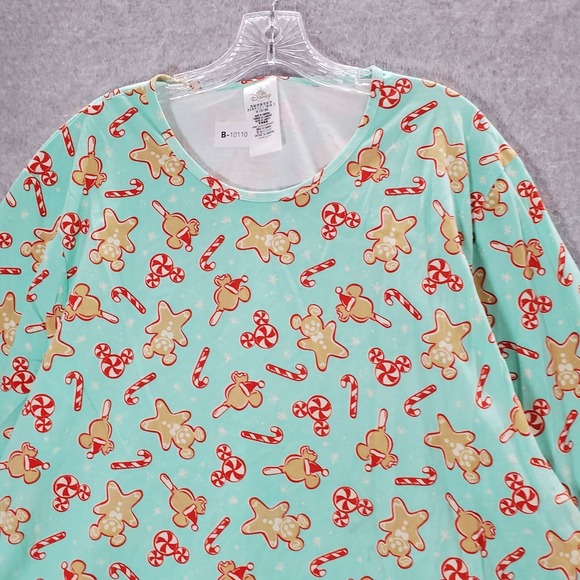 Disney Women Sleepwear 2x Blue Pajama Set Mickey Mouse Cookie All Over Print NWT - Picture 10 of 11